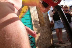 Public erection Byron Bay WNBR happy CFNM responses