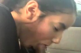 Cute slut sucks in car