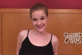 Big titted teen ginger gets facefucked POV style