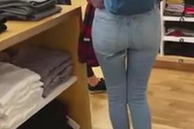 Girl wetting her jeans