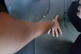Cock sucking facial loving girl takes facial in van