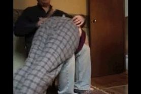 Stepdad punishes my slutt ass with hairbrush