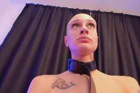 Bald teen babe get facial after deepthroat and hard pou