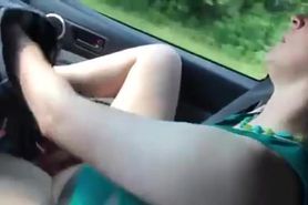 Sweet Jessica Ivary Masturbting in the Car