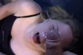 Woman Eats Sperm While Masturbating