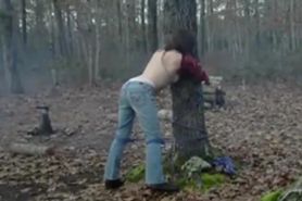 my slut tied to a tree and fucked rough