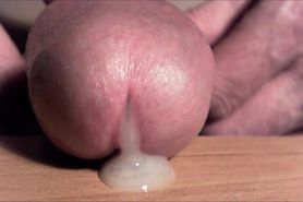 My cum comes out of my cock seen very very close