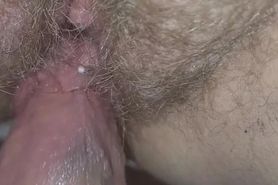 Pounding hairy pussy