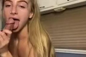 Blonde Amateur Sucks Cock