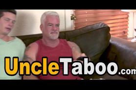 Stepdad and big cocked stepson entertaining each other