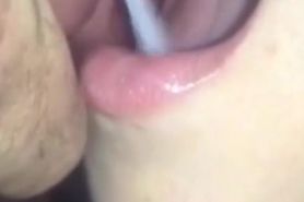 Mouth full of cum
