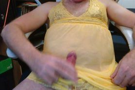 Cumming in my yellow lingerie