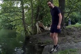 Skinny-dip in public getting caught naked cum outdoors