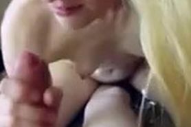 Girlfriend plays with dick