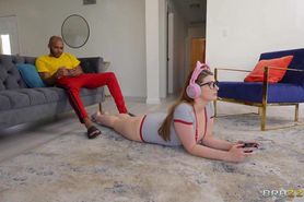 Fuck my MILF landlord while my GF playing video game