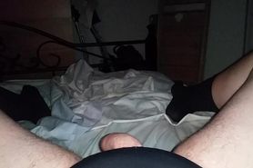 Wanking in socks and panties