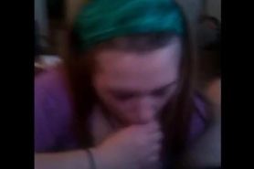 Young BBW giving a sensual blowjob