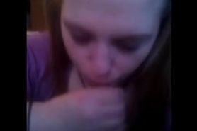 Young BBW giving a sensual blowjob