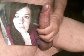 huge load of cum all over her face