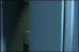 3D schoolgirl has fun in the toilet at a gloryhole