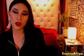 Horny Tranny Showing NiceTits and Jerking