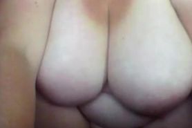 Trailertrash-ish BBW with heavy boobs on webcam 1