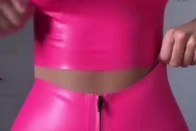 Shiny Pink Latex PVC Tight Skintight Thigh gap shorts