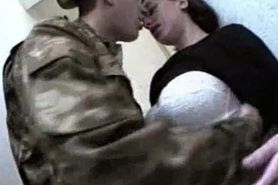 Busty Russian Teen With Soldier