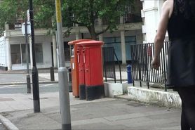 Sexy Transvestite masturbating out side the post office