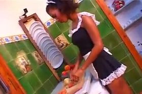 maid getting used by couple