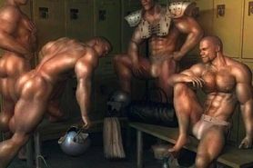 3D Muscular Men Like Big Cocks