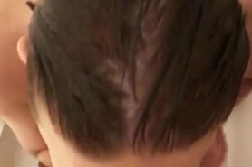 Busty girlfriend shower blowjob deepthroat and facial