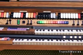 Beardy man fucking shemale barista