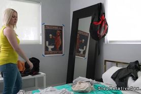 Big tits blonde stepmom fucks big cock to stepson