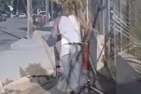 Homeless guy fucks teens bald pussy and ass