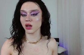 Superb FemBoy with small tits gets horny Webcam Show