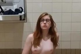 teen masturbating in a public bathroom