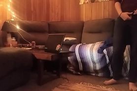 watching stepmom cum on the couch