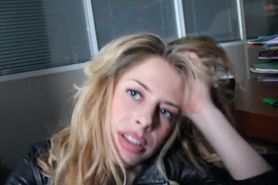 Sexy secretary blowjob under the desk