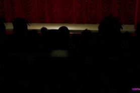 Stud Fucks Sexy Classmate on Stairs In Front of School 