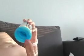 Cumshot inside homemade pocketpussy