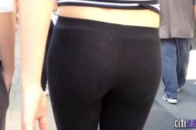 young girl in leggins