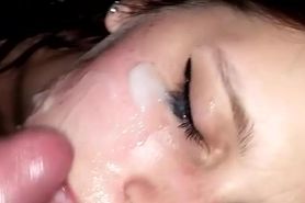 Massive amateur facial by night
