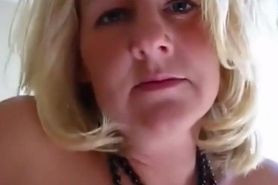 Hot Blond MILF gives blowjob