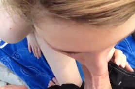 Teen girlfriend beach blowjob and deepthroat