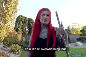 Chubby Goth Outside Fuck