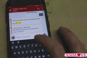 Blindfolded teen stepsister Peyton Robbie sucking my bi