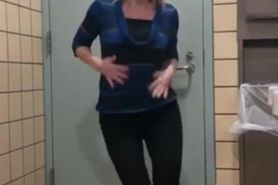 BLONDE MILF PUBLIC BATHROOM