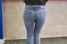 Hot blonde in tight jeans
