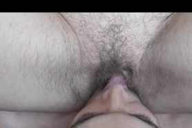 My friend licks my wifes hairy pussy and asshole